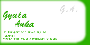 gyula anka business card